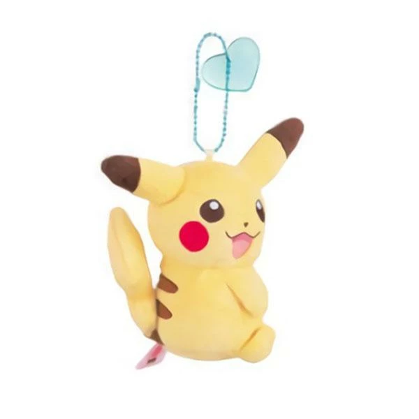 Plushies Pokemon I Love Pikachu 3" Blue Heart Charm Plush Ball-Chain Key Chain 4 Plushies Pokemon I Love Pikachu 3" Blue Heart Charm Plush Ball-Chain Key Chain
