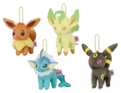 Plushies Pokemon I Love Eevee Umbreon 4" - Character Ball-Chain Keychain Mascot Plush 5 Plushies Pokemon I Love Eevee Umbreon 4" - Character Ball-Chain Keychain Mascot Plush