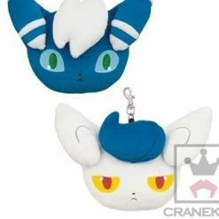 Pokemon Meowstic Male / Female 4" Character Retractable Reel Plush Pass Case Pouch