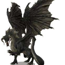 DUNGEONS & DRAGONS Figures D&D Dungeons And Dragons: Icons Of The Realm - Adult Black Dragon Premium Painted Figure