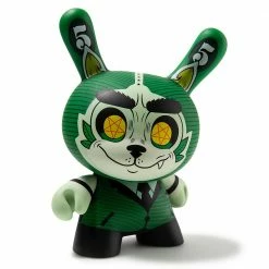 Figures Cash Wolf Dunny By Josh Divine Green - Kidrobot 5” Art Toy