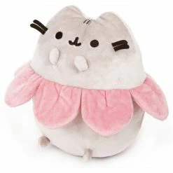 Pusheen Pink Flower Petals Gray And Pink - Gund 9.5