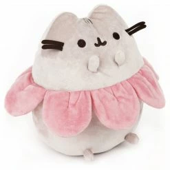 Pusheen Pink Flower Petals Gray And Pink - Gund 9.5