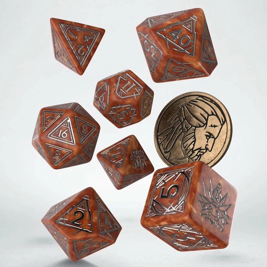 Q-WORKSHOP The Witcher Dice Set: Geralt - The Monster Slayer (7 + Coin) 4 Q-WORKSHOP The Witcher Dice Set: Geralt - The Monster Slayer (7 + Coin)