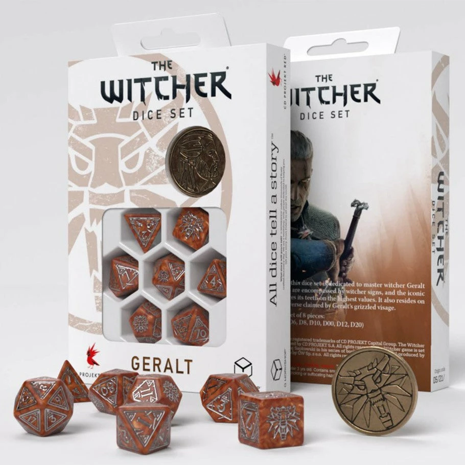 Q-WORKSHOP The Witcher Dice Set: Geralt - The Monster Slayer (7 + Coin) 3 Q-WORKSHOP The Witcher Dice Set: Geralt - The Monster Slayer (7 + Coin)