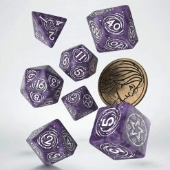 Q-WORKSHOP The Witcher Dice Set: Yennefer - Lilac And Gooseberries (7 + Coin) [Pre-order]