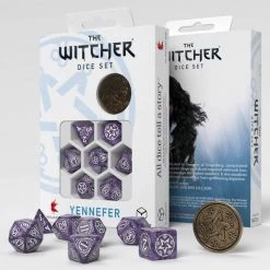 Q-WORKSHOP The Witcher Dice Set: Yennefer - Lilac And Gooseberries (7 + Coin) [Pre-order]