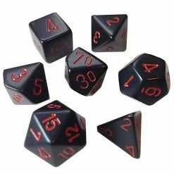 Chessex 7pcs Dice Set: Velvet - Black/Red Dungeons & Dragons