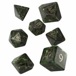 Q-WORKSHOP Runic Bottle-GRgd 7pcs Dice Set Dice Sets