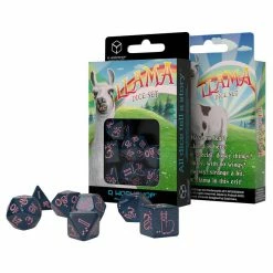 Q-WORKSHOP Sparkling Llama Glitter DKBUpk 7pcs Dice Set Dice Sets