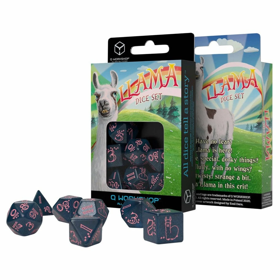 Q-WORKSHOP Sparkling Llama Glitter DKBUpk 7pcs Dice Set Dice Sets 3 Q-WORKSHOP Sparkling Llama Glitter DKBUpk 7pcs Dice Set Dice Sets