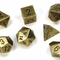 Dungeons & Dragons Chessex 7-Die Set Metal: Old Bronze Color