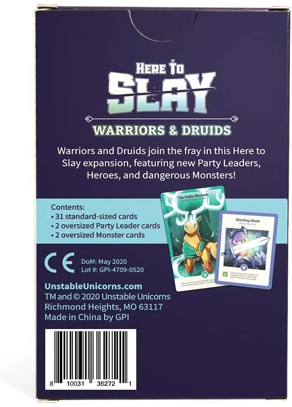 TEE TURTLE Here To Slay: Warriors & Druids Expansion Pack Card Game Non-Collectible Card Games 4 TEE TURTLE Here To Slay: Warriors & Druids Expansion Pack Card Game Non-Collectible Card Games