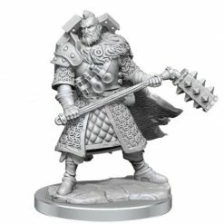 WIZKIDS Dungeons & Dragons D&D Frameworks: Human Fighter Male W1 Unpainted Miniatures [Pre-order]