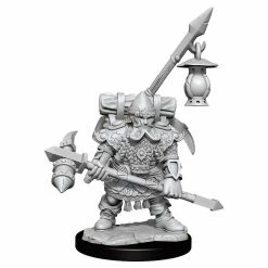 WIZKIDS Dungeons & Dragons D&D Frameworks: Dwarf Fighter Male W1 Unpainted Miniatures [Pre-order] Miniature Games
