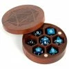 METALLIC DICE GAMES Premium Wood Round Chest Purple Heart Dice Case Dice Holder
