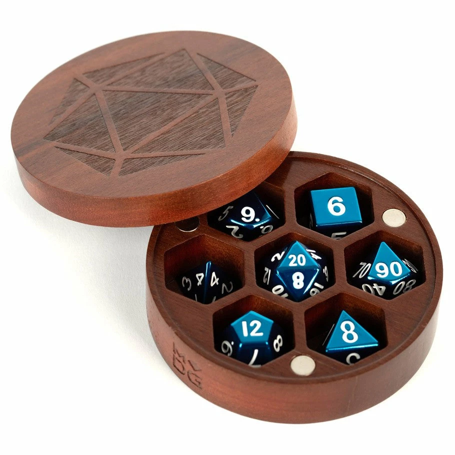 METALLIC DICE GAMES Premium Wood Round Chest Purple Heart Dice Case Dice Holder 3 METALLIC DICE GAMES Premium Wood Round Chest Purple Heart Dice Case Dice Holder