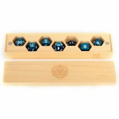 METALLIC DICE GAMES Premium Wood Maple Dice Vault Dice Holder