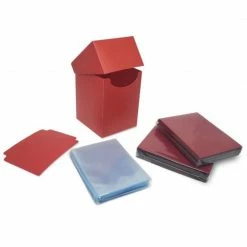 BCW DIVERSIFIED Deck Guard: Elite2: Combo Pack - Red - Basic Sleeves 100CT (Pre-order) [Pre-order] Card Sleeves
