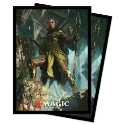 Magic The Gathering: Zendikar Rising - Nissa Of Shadowed Boughs - Ultra Pro Art Sleeves V.3 (100CT) Card Sleeves