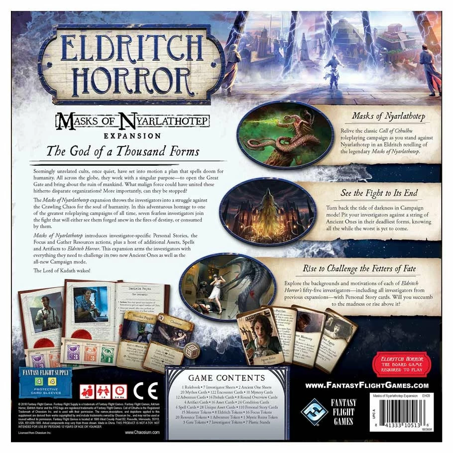Fantasy Flight Games Eldritch Horror LCG Eldritch Horror: Masks Of Nyarlathotep Expansion Board Game 4 Fantasy Flight Games Eldritch Horror LCG Eldritch Horror: Masks Of Nyarlathotep Expansion Board Game