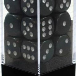 Dungeons & Dragons Chessex 12pcs/16mm D6 Dice Set: Borealis Smoke / Silver [In Stock]
