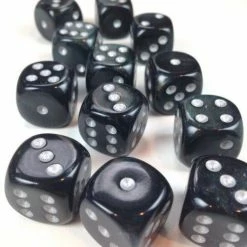 Dungeons & Dragons Chessex 12pcs/16mm D6 Dice Set: Borealis Smoke / Silver [In Stock]