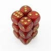 Dungeons & Dragons Chessex 12pcs/16mm D6 Dice Set: Glitter Ruby/Gold