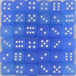 Dungeons & Dragons Chessex 36pcs/12mm D6 Dice Set: Frosted Blue W/ White [In Stock]