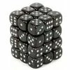 Dungeons & Dragons Chessex 36pcs/12mm D6 Dice Set: Borealis - Smoke(Onyx)/Silver [In Stock]
