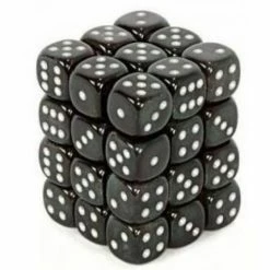 Dungeons & Dragons Chessex 36pcs/12mm D6 Dice Set: Borealis - Smoke(Onyx)/Silver [In Stock]