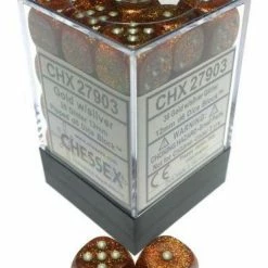 Chessex 36pcs/12mm D6 Dice Set: Glitter Gold/Silver [In Stock]