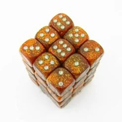 Chessex 36pcs/12mm D6 Dice Set: Glitter Gold/Silver [In Stock]