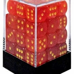 Chessex 36pcs/12mm D6 Dice Set: Ghostly Glow - Orange/Yellow Dungeons & Dragons