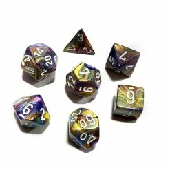 Dungeons & Dragons Chessex 7pcs Dice Set: Festive - Carousel/White [In Stock]