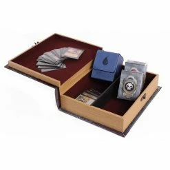 Wizardry Foundry Deck Boxes & Storage Boxes Grimoire Deck Box, Dragonlord | Store 800+ Standard Size Cards + D&D Adventure Series, Roghar - The Dragon Hunter, Acrylic Character Stand (Bundle)