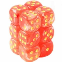 Chessex 12pcs/16mm D6 Dice Set: Ghostly Glow - Orange / Yellow [Pre-order]