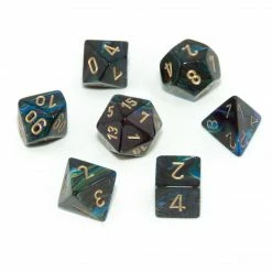 Chessex 7pcs Dice Set: Lustrous - Shadow/Gold
