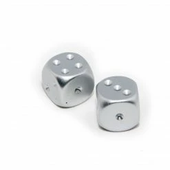 Aluminum Plated Chessex D6 Dice Set - 2pcs/16mm [In Stock]
