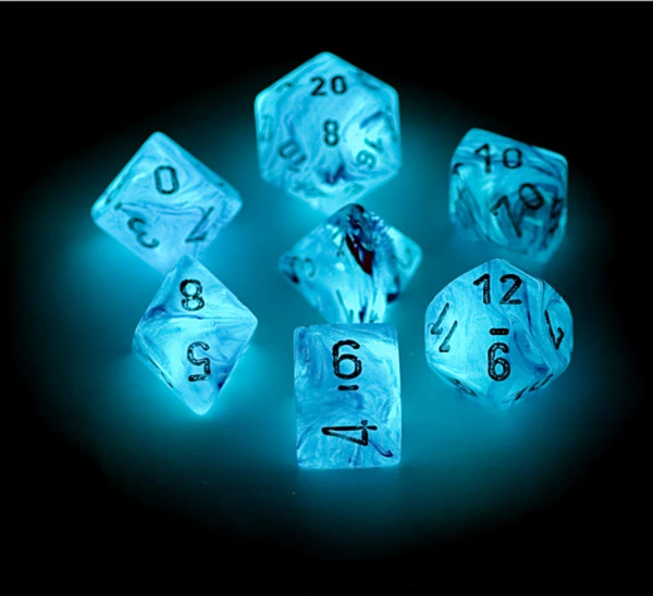 Dungeons & Dragons Chessex 7pcs Dice Set: Ghostly Glow - Pink/Silver 4 Dungeons & Dragons Chessex 7pcs Dice Set: Ghostly Glow - Pink/Silver