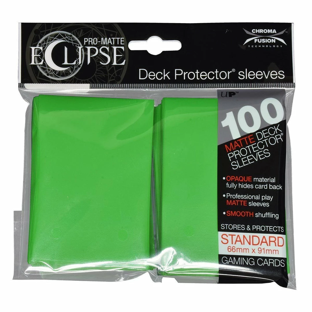 Eclipse Lime Green Ultra Pro Pro-Matte Basic Sleeves 100CT 4 Eclipse Lime Green Ultra Pro Pro-Matte Basic Sleeves 100CT