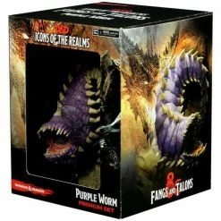 WIZKIDS Dungeons And Dragons: Icons Of The Realms: Fangs & Talons - Purple Worm Premium Set Miniatures