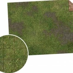 MONSTER FIGHT CLUB Monster Game Mat: Broken Grassland / Desert Scrubland Adventure Grid Premium Art Play Mat