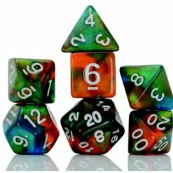 SIRIUS DICE Persimmon Punch 7-Piece Dice Set Dice Sets