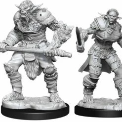 WIZKIDS Dungeons & Dragons: Nolzur`s Marvelous Unpainted Miniatures: Bugbear Barbarian Male & Bugbear Rogue Female W15