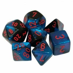 Chessex 7pcs Dice Set: Gemini - Black-Starlight/Red Dungeons & Dragons