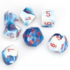 Chessex 7pcs Dice Set: Gemini - Astral Blue / Red