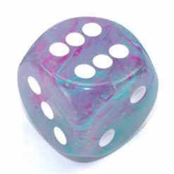 Dice Sets Chessex: Clam Shell Luminary Nebula Wisteria/White 30mm D6 Single Dice
