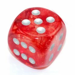 Chessex: Clam Shell Luminary Nebula Red/Silver 30mm D6 Single Dice