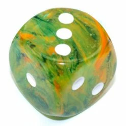 Chessex: Clam Shell Luminary Nebula Spring/White 30mm D6 Single Dice